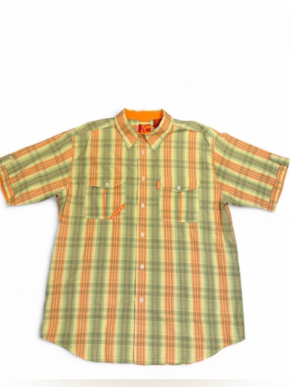 Mecca Plaid Button Up Shirt Men’s Large Y2K Streetwear Short Sleeve